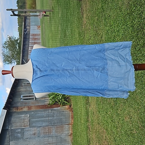 J. Jill Denim Two-Toned Indigo Sleeveless Tunic - Picture 5 of 6